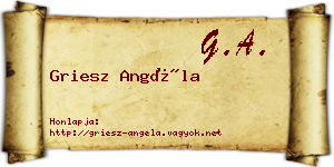 Griesz Angéla névjegykártya